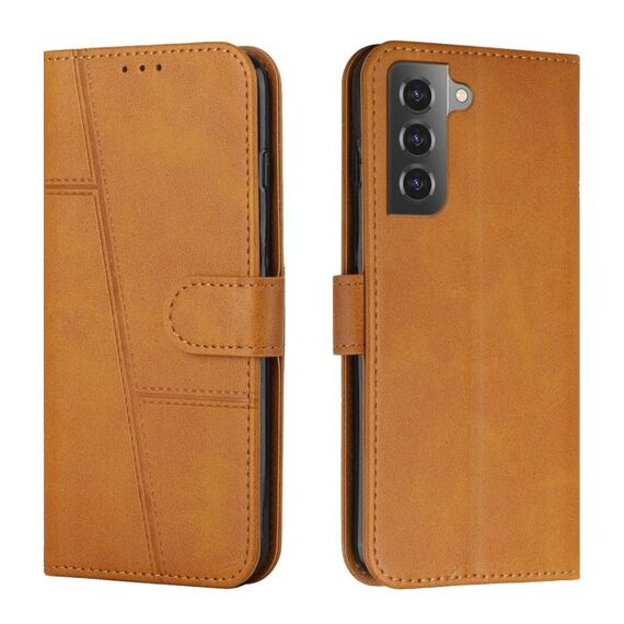 Per Samsung Galaxy S23 + 5G Custodia in pelle con fibbia in vitello con cuciture (giallo)