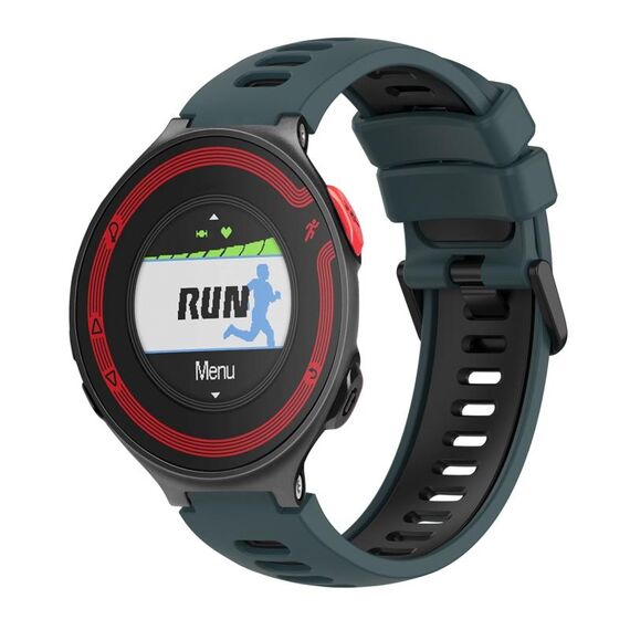 Per cinturino in silicone bicolore Garmin Forerunner 220 (verde oliva + nero)
