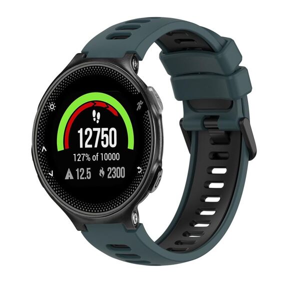 Per cinturino in silicone bicolore Garmin Forerunner 235 (verde oliva + nero)