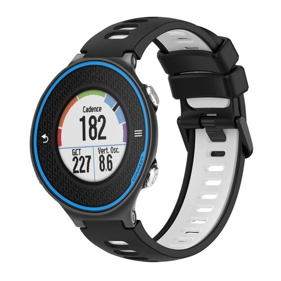 Per cinturino in silicone bicolore Garmin Forerunner 620 (nero + bianco)