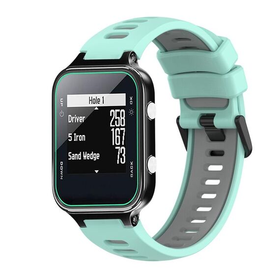 Per cinturino in silicone bicolore Garmin Approach S20 (verde acqua + grigio)
