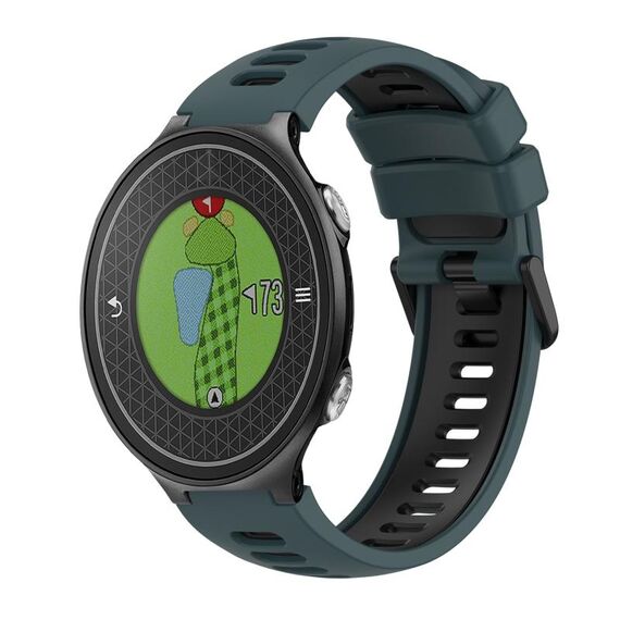 Per cinturino in silicone bicolore Garmin Approach S6 (verde oliva + nero)