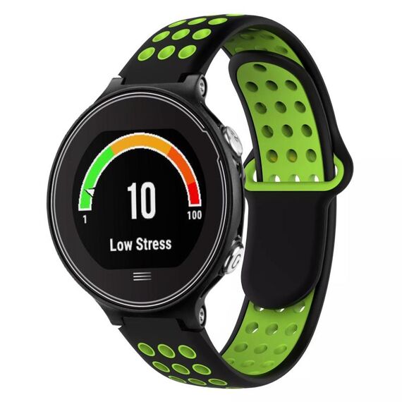 Per Garmin Forerunner 630 cinturino in silicone traspirante perforato bicolore (nero + verde)