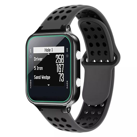 Per Garmin Approach S20 cinturino in silicone traspirante perforato bicolore (grigio + nero)