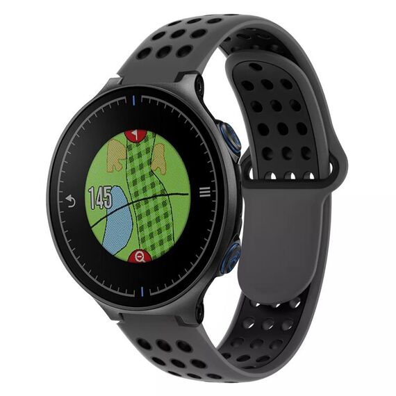 Per Garmin Approach S5 Cinturino in silicone traspirante perforato bicolore (grigio + nero)