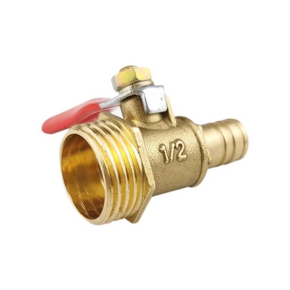 Valvola a sfera in rame con connettore per tubo pneumatico LAIZE, specifica: esterno 4-Barb 10mm