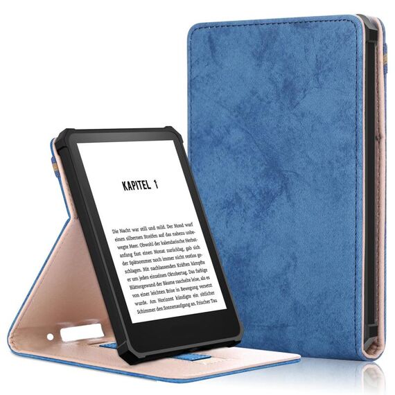 Per Amazon Kindle 11th Gen 2022 6.0 pollici Marmo Tessuto Texture Tablet Smart Case (Scuro)