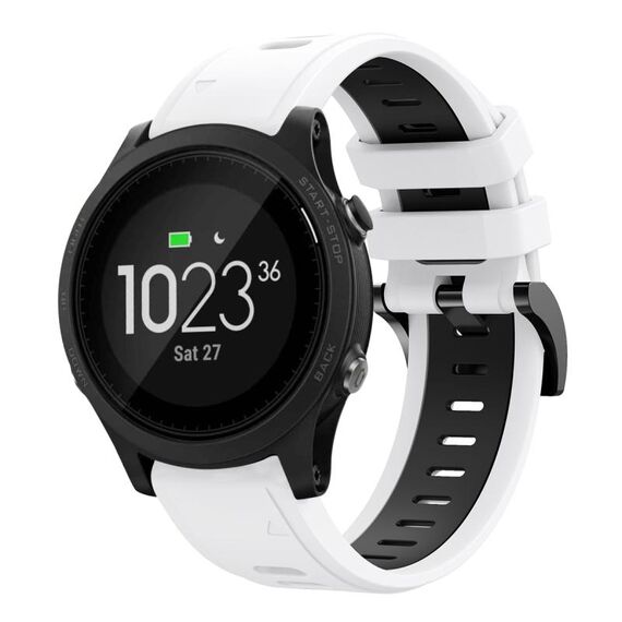 Per Garmin Forerunner 935 22mm Cinturino sportivo in silicone bicolore (bianco + nero)