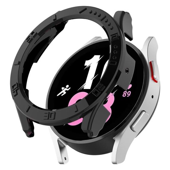 Per Samsung Galaxy Watch5 / Watch4 44 mm Custodia protettiva per orologio per PC a mezza copertura con scala (nero)