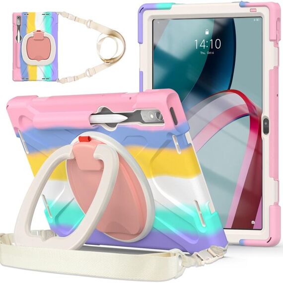 Per Lenovo Pad Pro 2022 Custodia protettiva per tablet in silicone + PC da 11,2 pollici (rosa colorata)