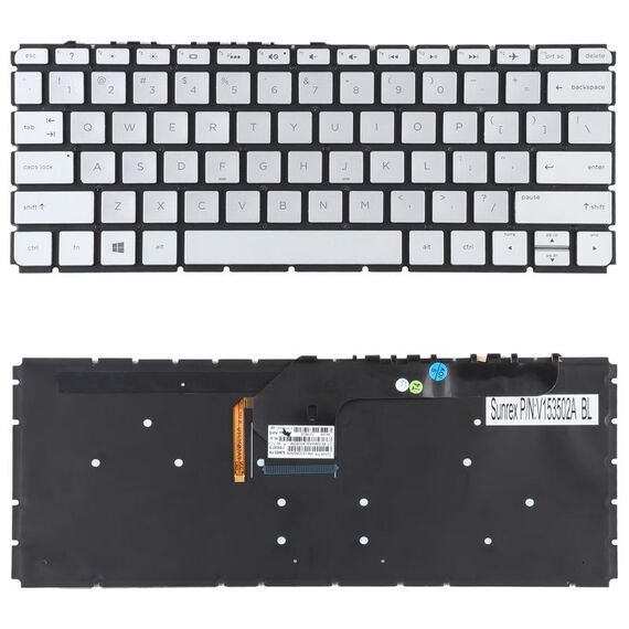 Per HP Envy 13-D 13-D000 13-D100 US Version Tastiera con retroilluminazione (argento)