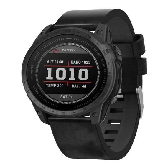 Per Garmin Tactix 7 Cinturino per orologio con fibbia in acciaio da 26 mm (nero)