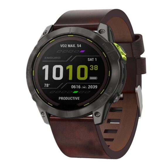 Per Garmin Enduro 2 Cinturino per orologio con fibbia in acciaio da 26 mm (marrone)