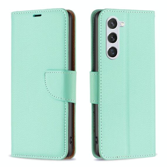 Per Samsung Galaxy S23 5G Litchi Texture Custodia in pelle di colore puro (verde)