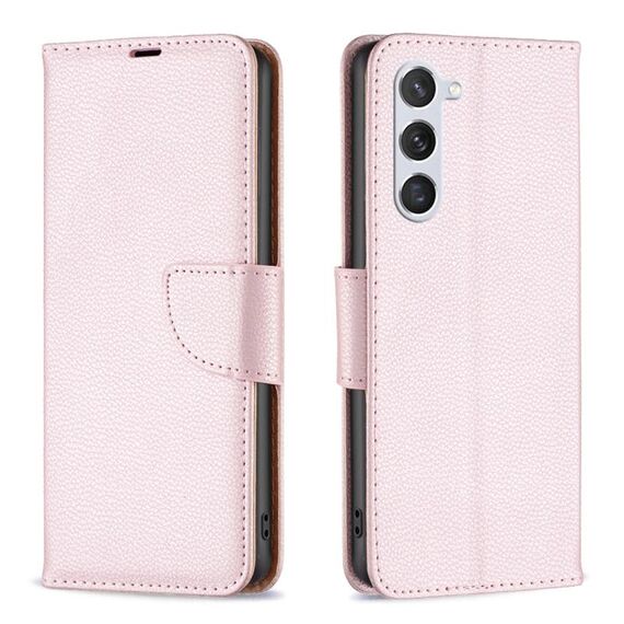 Per Samsung Galaxy S23 5G Litchi Texture Custodia in pelle di colore puro (oro rosa)