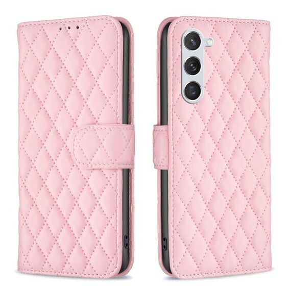 Per Samsung Galaxy S23 5G Diamond Lattice Wallet Custodia per cellulare in pelle (rosa)