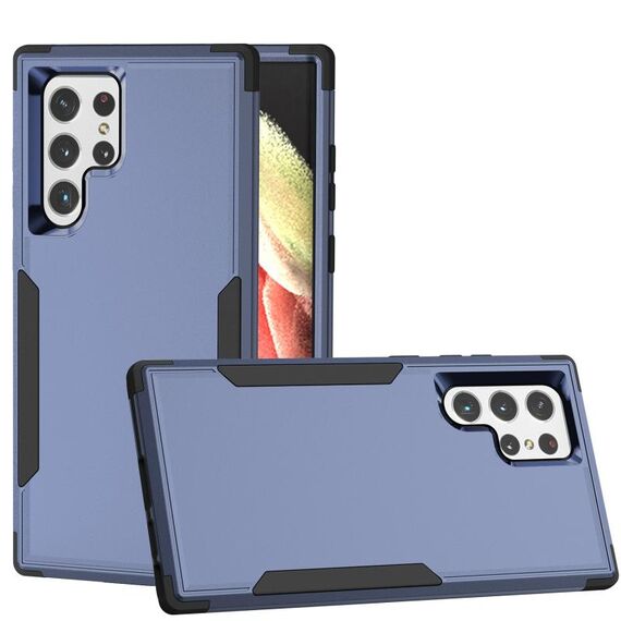 Custodia per telefono antiurto per Samsung Galaxy S22 Ultra 5G TPU + PC (blu reale + nero)