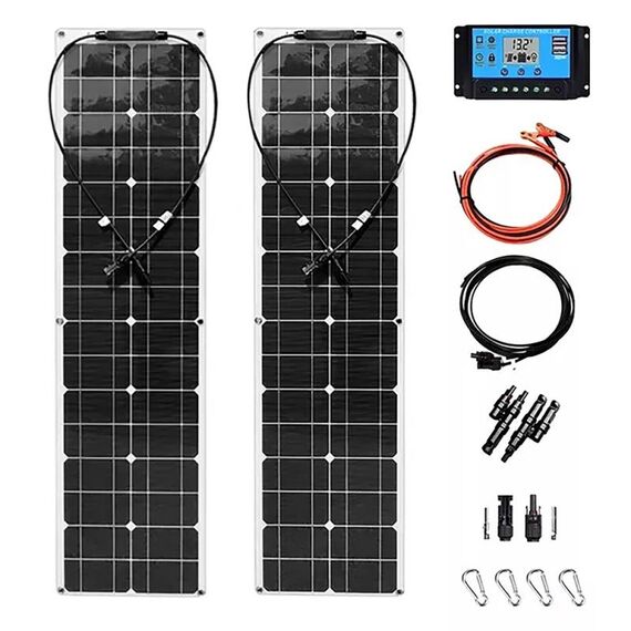 Scheda doppia da 100 W con pannello solare per sistema fotovoltaico da 40 A (bianco)