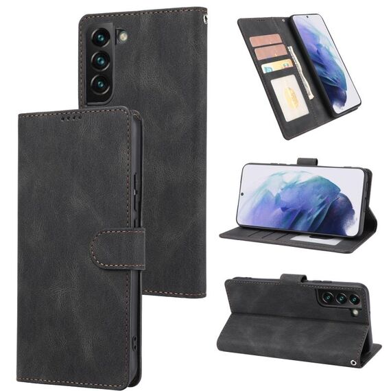 Per Samsung Galaxy S23 + 5G Fantasy Classic Pelle di vitello Texture PU Custodia per telefono (nero)