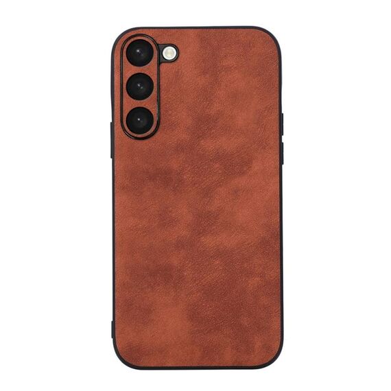 Per Samsung Galaxy S23 + 5G Custodia per telefono in PU texture Marocco (marrone)