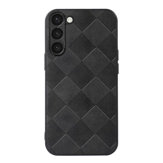 Per Samsung Galaxy S23 + 5G Weave Plaid Custodia per telefono in PU (nero)