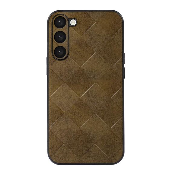 Per Samsung Galaxy S23 + 5G Weave Plaid Custodia per telefono in PU (verde)