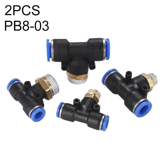 PB8-03 LAIZE Connettore rapido pneumatico a T tipo T in plastica da 10 pezzi
