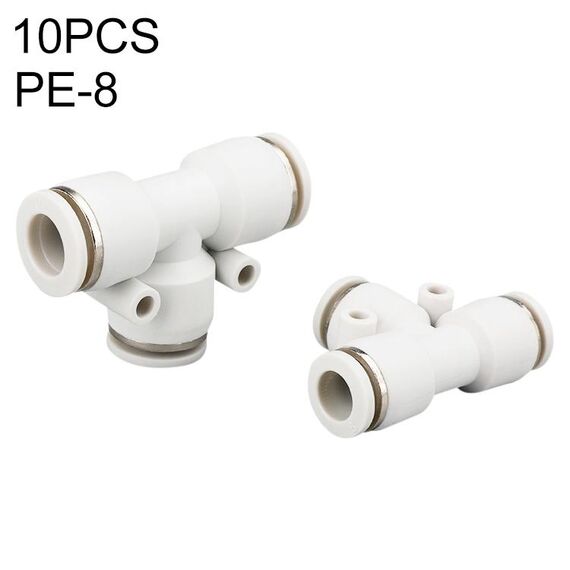 PE-8 LAIZE Connettore pneumatico a raccordo rapido a T tipo T PE da 10 pezzi
