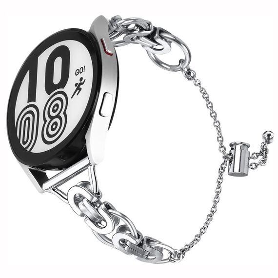 Cinturino per orologio stile B con catena a perline a cerchio singolo da 20 mm (argento)