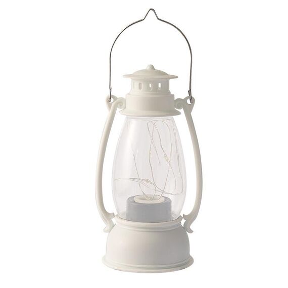Lanterna retrò Decorazione da tavolo Scena natalizia Decorazione Lampada a olio di simulazione (bianca)