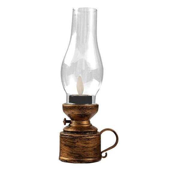 Retro lampada a cherosene luminosa Simulazione natalizia Lampada a olio Decorazione, Spec: Scuotere (Bronzo)