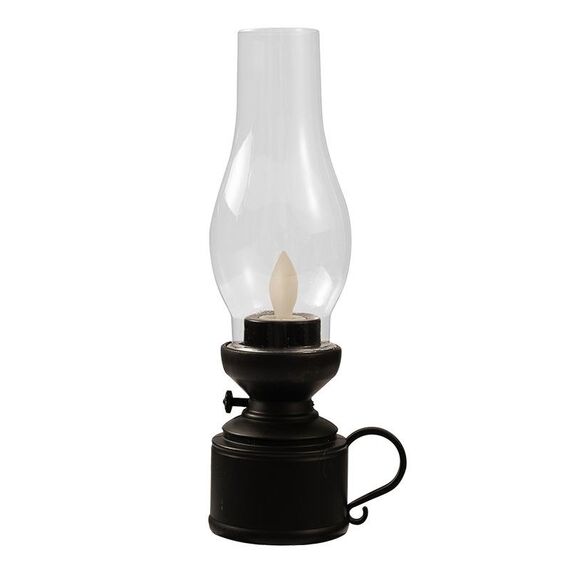 Retro lampada a cherosene luminosa Simulazione natalizia Lampada a olio Decorazione, Spec: Scuotere (nero)