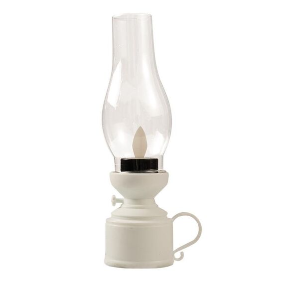 Retro lampada a cherosene luminosa Simulazione natalizia Lampada a olio Decorazione, Spec: Scuotere (bianco)