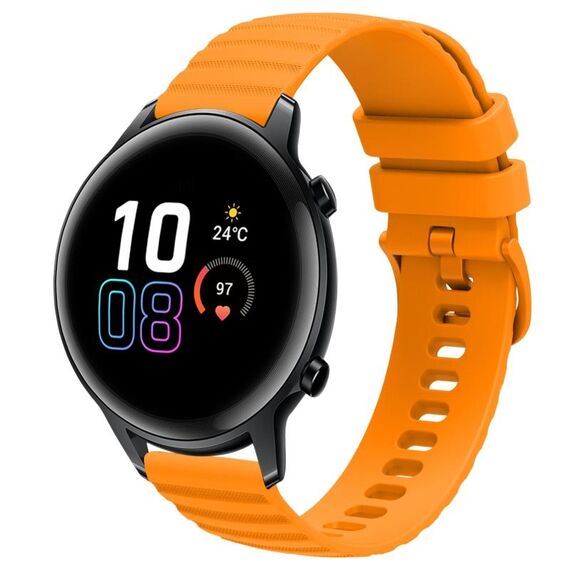 Per Honor Magic Watch2 42mm 20mm Cinturino in silicone a tinta unita con motivo a punti ondulati (giallo)