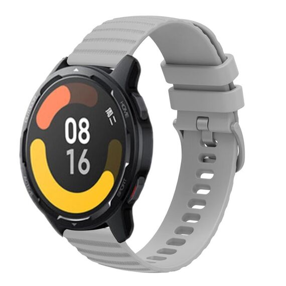 Per Xiaomi MI Watch Color 2 22mm Cinturino in silicone a tinta unita con motivo a punti ondulati (grigio)