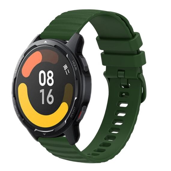 Per Xiaomi MI Watch Color 2 22mm Cinturino in silicone a tinta unita con motivo a punti ondulati (verde militare)