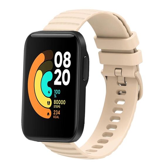 Per Xiaomi MI Watch Sport Cinturino per orologio in silicone tinta unita con motivo a pois ondulato da 22 mm (beige)