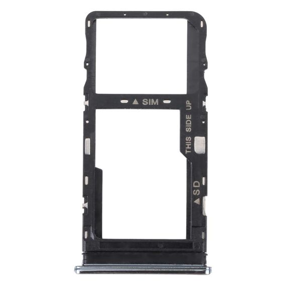 Vassoio per scheda SIM originale + vassoio per scheda Micro SD per TCL 10L/10 Lite T770H T770B (argento)