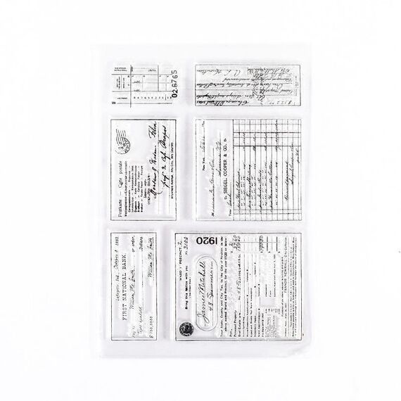 5 PCS Vintage Botanical Arrangement Handbook Timbro in silicone trasparente (figure da tavolo)