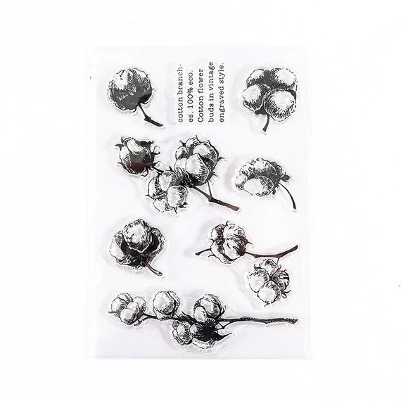 5 PCS Vintage Botanical Arrangement Handbook Timbro in silicone trasparente (cotone)