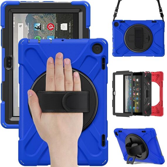 Per Amazon Fire HD 8 2022 Custodia protettiva per tablet in silicone morbido per PC rigido (blu)