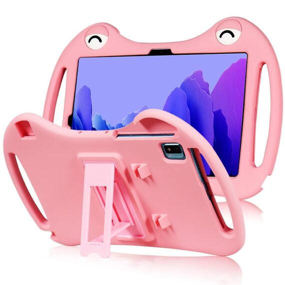 Custodia per tablet protettiva antiurto in silicone per cartoni animati TCL Tab Pro 5G con supporto e slot per penna (rosa)