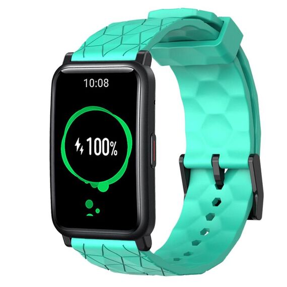 For Honor Watch ES 20mm Cinturino per orologio in silicone tinta unita con motivo a calcio (verde acqua)