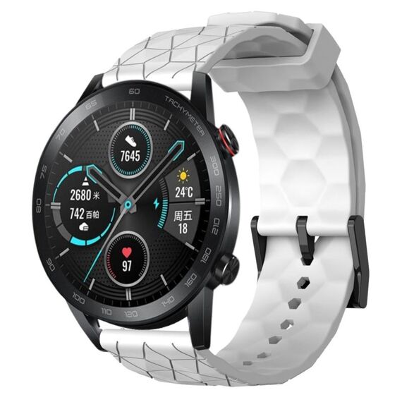 For Honor MagicWatch2 42mm 20mm Cinturino in silicone a tinta unita con motivo calcio (bianco)