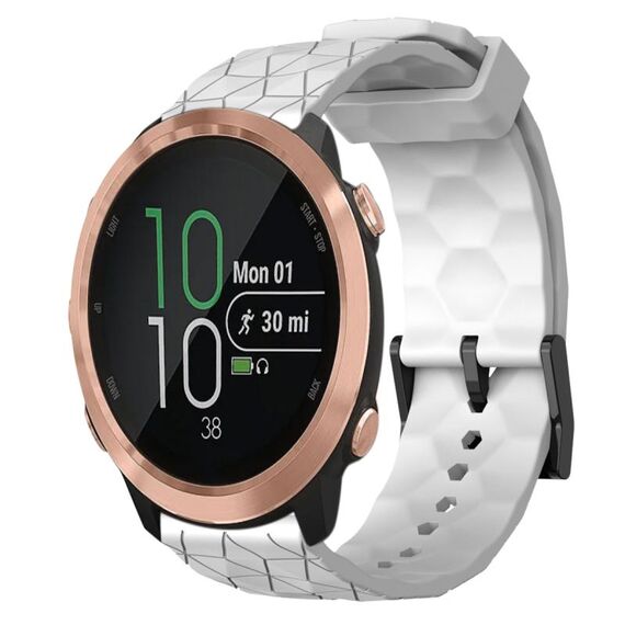 Per Garmin Forerunner 645 Music 20mm Cinturino in silicone tinta unita modello calcio (bianco)