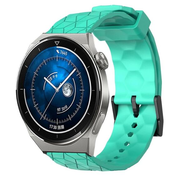 Per Huawei Watch GT3 Pro 46mm 22mm Cinturino in silicone tinta unita modello calcio (verde acqua)