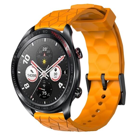For Honor Watch Dream 22mm Cinturino per orologio in silicone tinta unita con motivo a calcio (giallo)