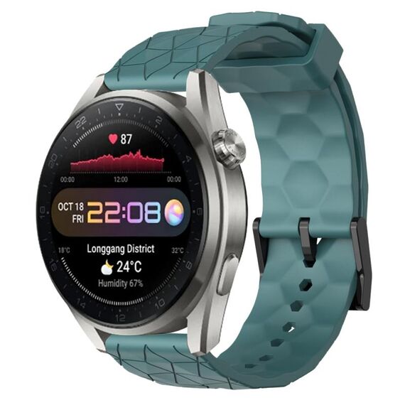 Per Huawei Watch 3 Pro Nuovo cinturino in silicone tinta unita da 22 mm con motivo a calcio (Rock Cyan)