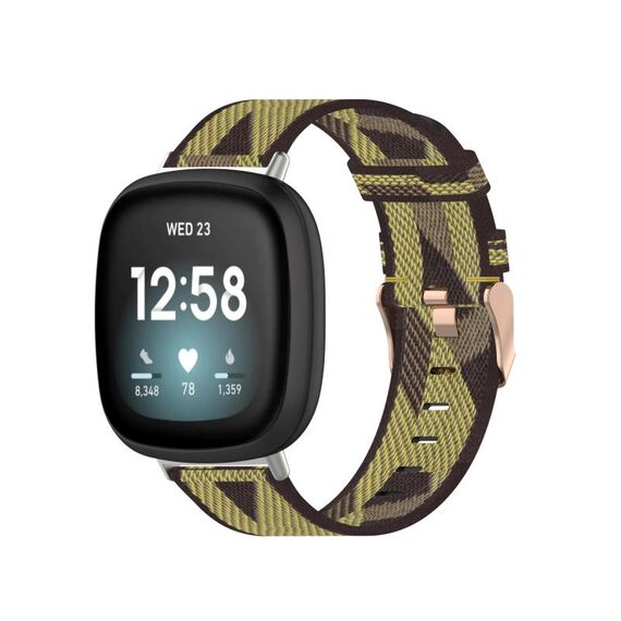 Per Fitbit Versa 3 cinturino in tela intrecciata in nylon (giallo)