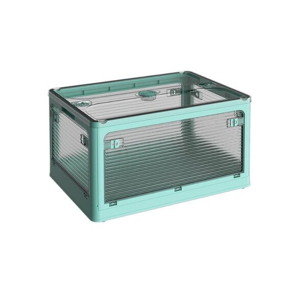Scatola portaoggetti pieghevole per barbecue da campeggio all'aperto, dimensioni: piccola (blu)